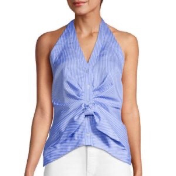 Supply and Deman stripe blue top - Picture 1 of 6